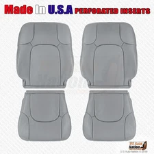 2005 - 2015 FOR Nissan Frontier Driver Passenger Perforated Leather Cover Gray