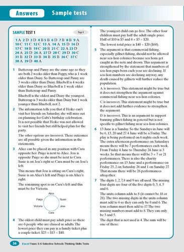 Excel Selective Schools & Scholarship Tests Thinking Skills Years 5-6 - Picture 6 of 7