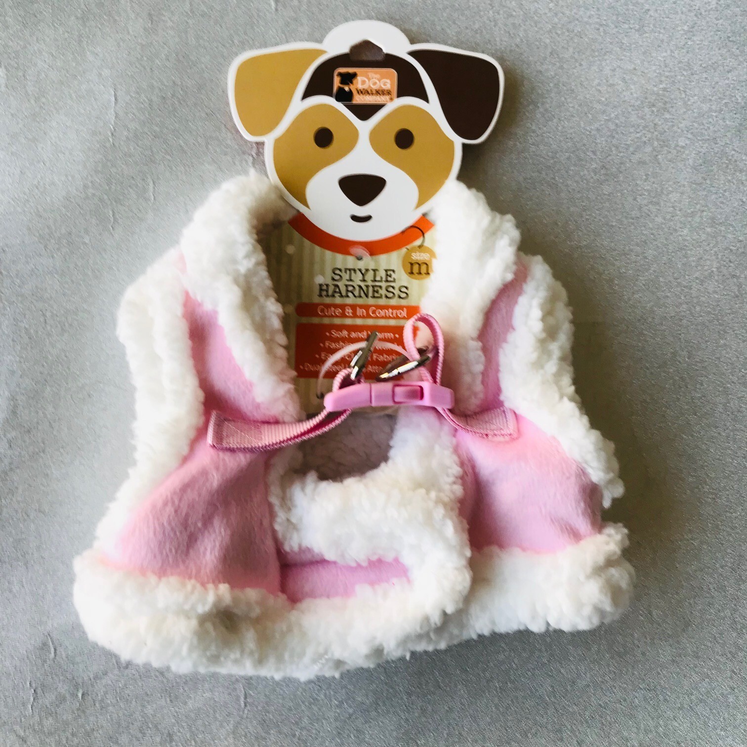 Dog The Dog Walker Company Pink White Fleece Lined Puppy/Dog Harness Size : M