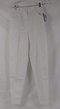 Crest Scrub Pants Flat Front Zipper 7632 01 Size 8 White 10O