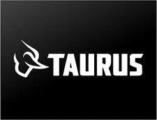Taurus  Firearms Pistol Revolver Logo Vinyl Decal Car Window Gun Case Sticker