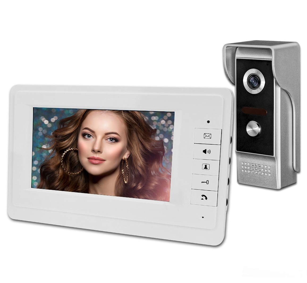 Videocitofono Casa 7 Pollici a Colori - Kit Familiare con Visione IR