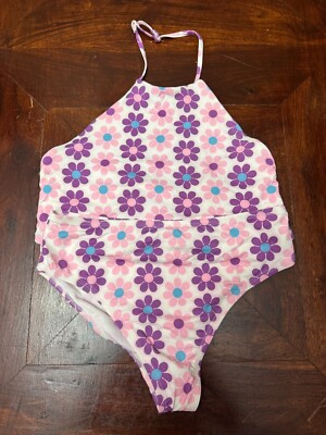Miken Swim Kids' Floral Two-Piece Swimsuit Vanilla Ice/Dahlia sz 14