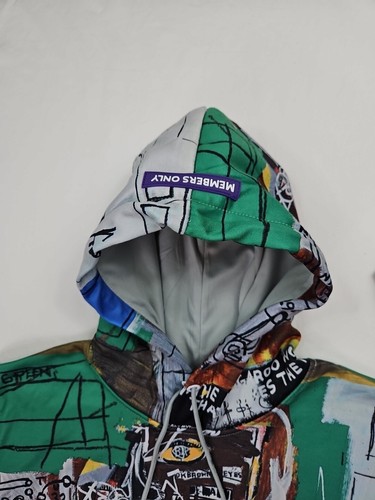 Jean-Michel Basquiat X Members Only Art To Wear Hoodie Men's Size Med Rare - Picture 4 of 9