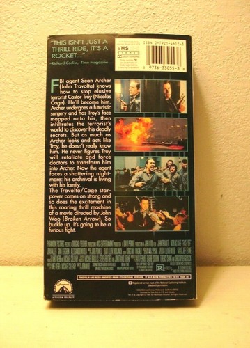 Face/Off (VHS, 1997) John Travolta, Nicholas Cage, Joan Allen - Picture 2 of 3
