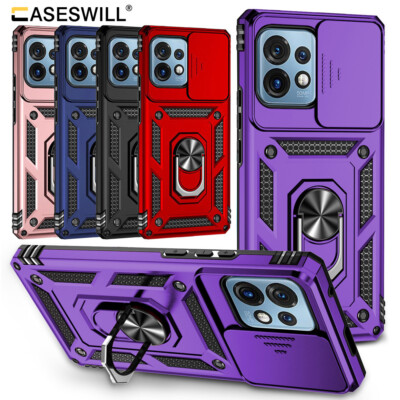 For Motorola Edge+ Plus (2023) Case Shockproof Ring Stand Cover+Screen Protector
