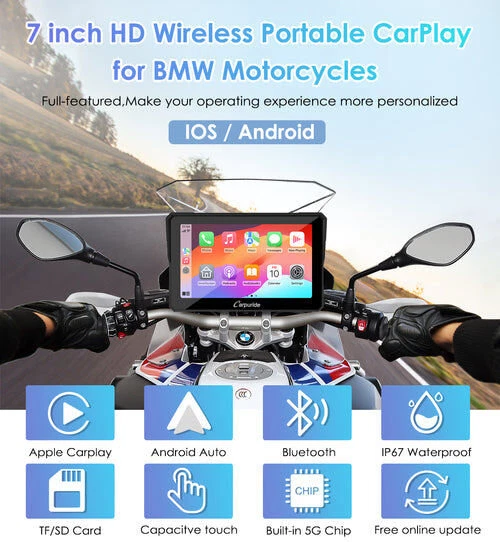 Carpuride W702B BMW Motor Wireless Carplay Android Auto Waterproof Touchscreen - image 2 of 4