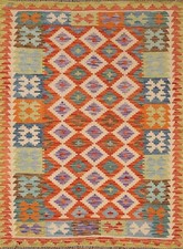 Flat Weave Southwestern Pastel Color Wool Kil...