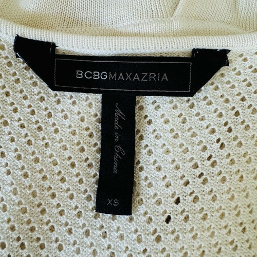 BCBGMaxAzria Gardenia Emily Pointelle Peplum Silk Ivory Cream Top Size XS - Picture 8 of 9
