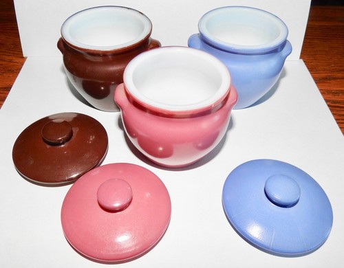 Set of 3 vintage Dutchess Cheese jars with lids - 3 different colors Super Nice - Picture 2 of 3