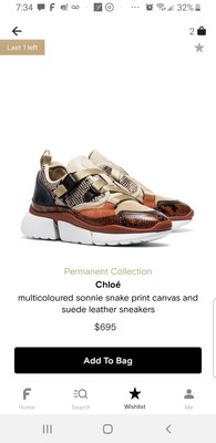 chloe snakeskin sneakers