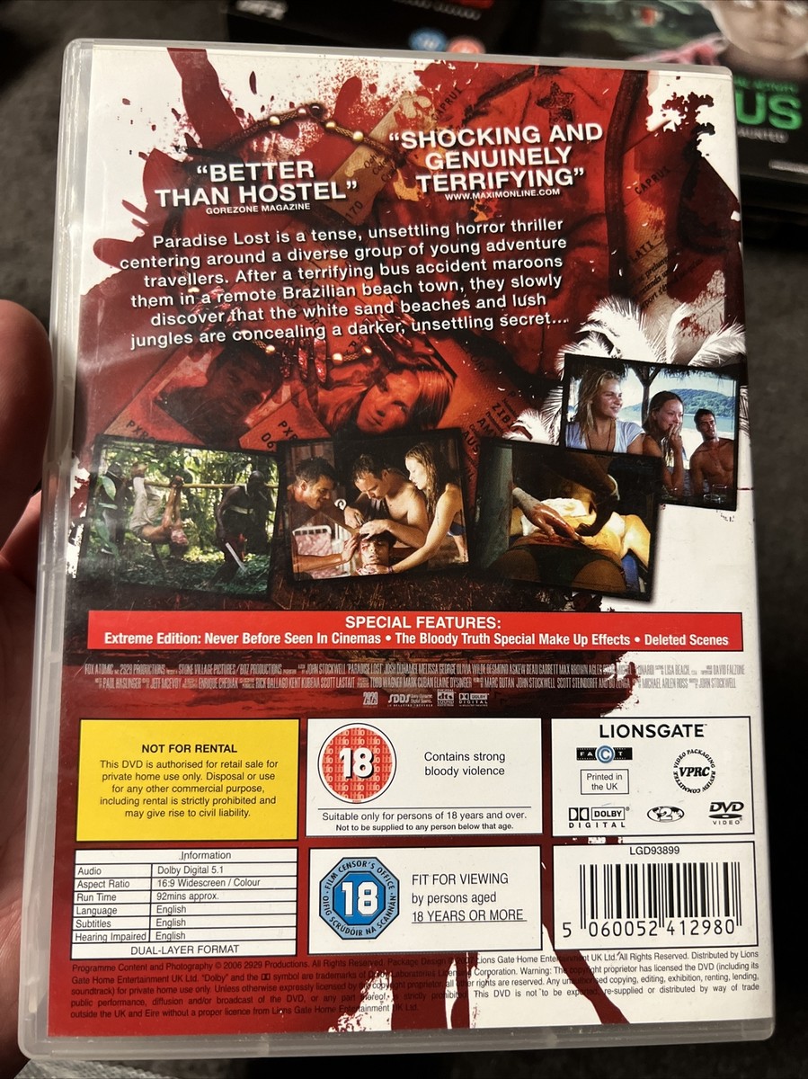 Paradise Lost DVD AKA: TURISTAS - Horror Movie Melissa George 2006