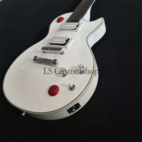 Custom Buckethead lp Electric Guitar Alpine White 24F Red Killswitch Fast Ship