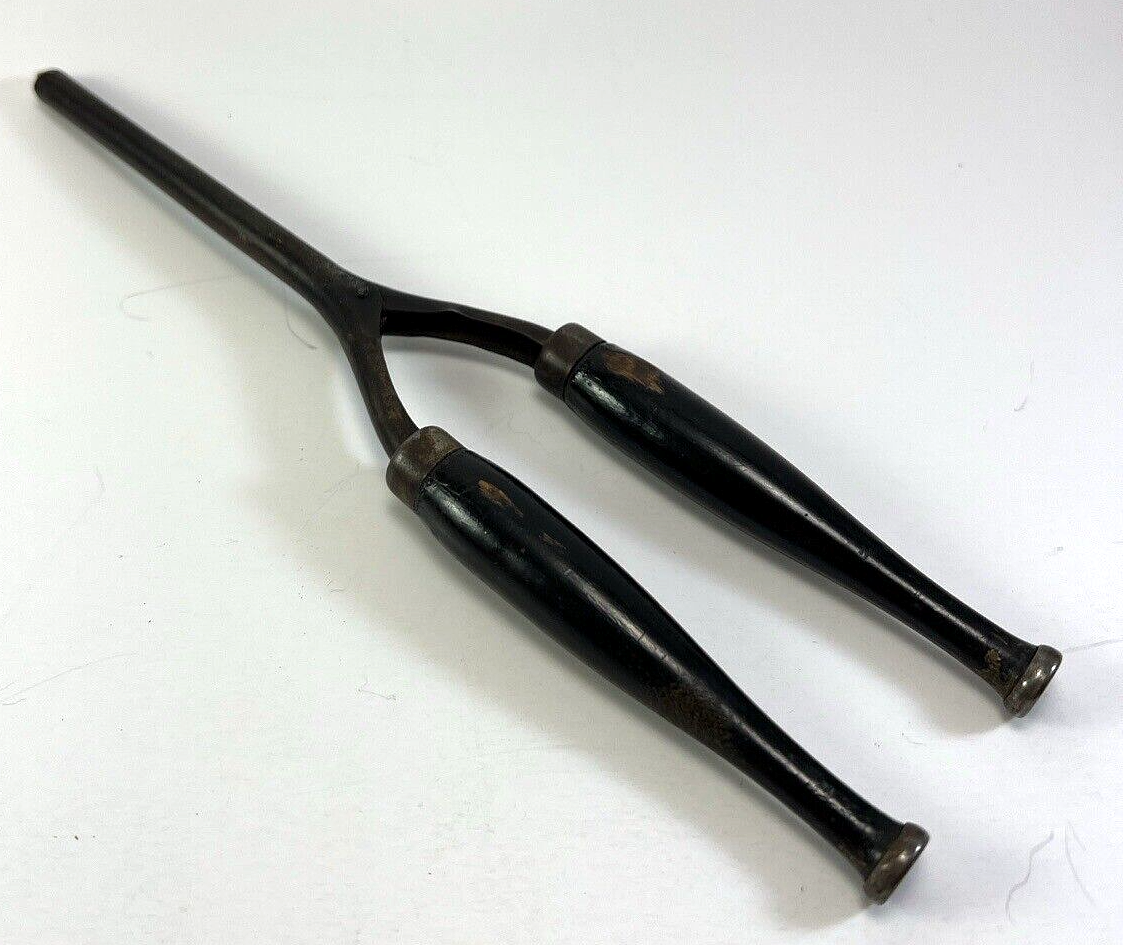 Vintage Hair Curling Iron Hot Stove Round Barrel Wood Handle Pin Curls ...