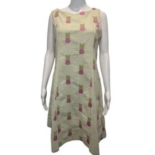 Vintage Mark Fore & Strike Palm Beach Pink Pineapple Dress Sz 14