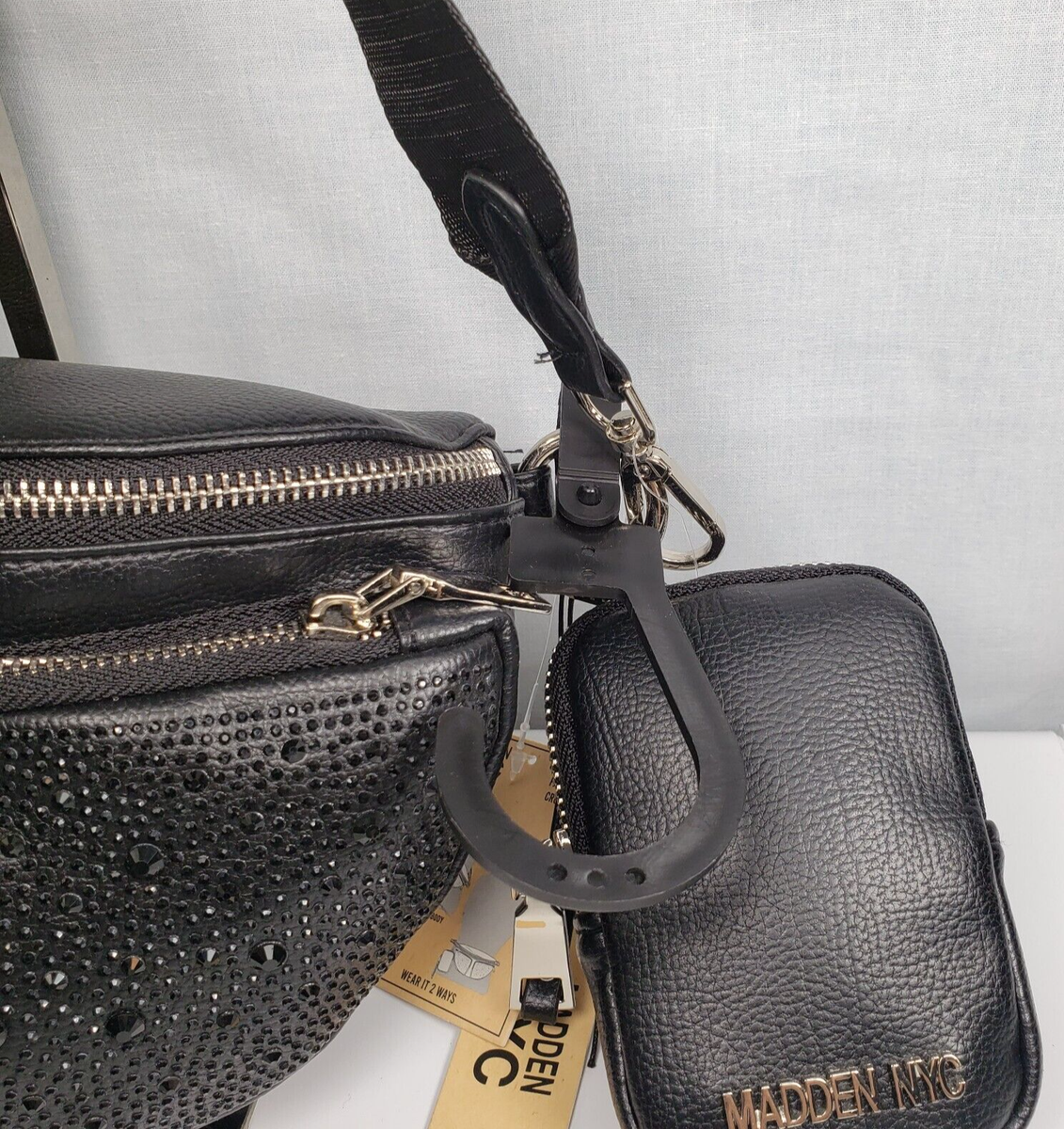 Madden NYC Womens Embellished Multi Pocket Fannypack Madden NYC Womens Embellished Multi Pocket Fannypack