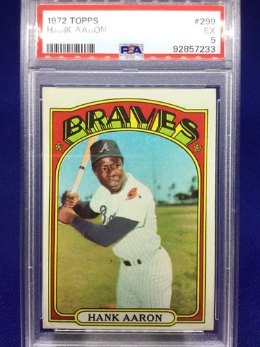 1972 Topps #299 HANK AARON PSA 5 EX