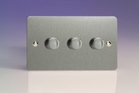Varilight V-com 3-gang 2-way Push-on/off Rotary Led Dimmer Light Switch 3 X 15- Varilight V-com 3-gang 2-way Push-on/off Rotary Led Dimmer Light Switch 3 X 15-