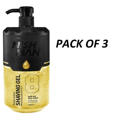 Nishman Shaving Gel Gold One Easy Tattoo - PACK OF 3