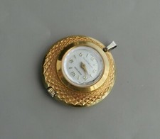 LADIES WINDSOR GOLD TONE PENDANT WATCH 1 JEWEL ANTIMAGNETIC MANUAL WIND SWISS