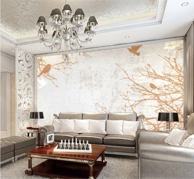 3D Branch Bird ZHUA28545 Wallpaper Wall Murals Removable Self-adhesive Ann