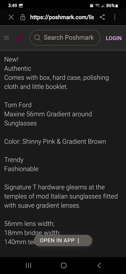 Gafas de sol Tom Ford TF 763 Maxine FT 763 varios colores 100 % auténticas y nuevas Foto 3 de 4