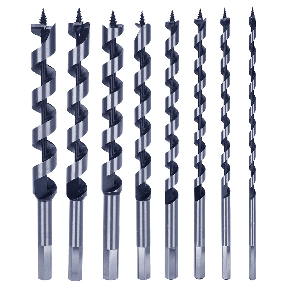 Wood Auger Bits 9 Inch Length Woodworking Ship Auger Bits Set Hex Shank Drills