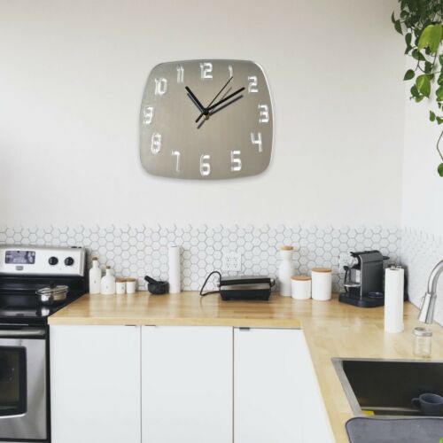 Contemporary Numbers Square Shaped Wall Clocks - Many Colour Optionen - Afbeelding 1 van 7