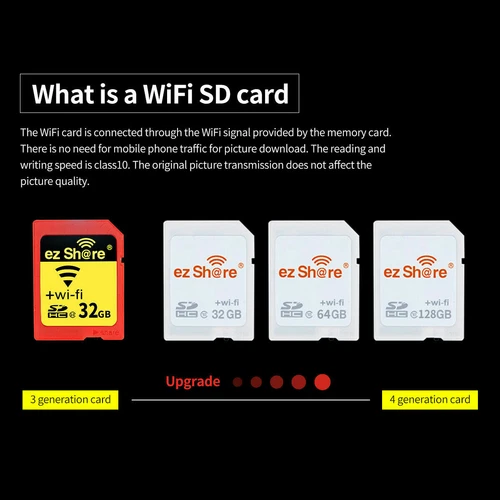 Carte SD Ez Share 32/64/128 Go carte de partage WiFi sans fil classe SDHC pour appareil photo - Photo 9 sur 13