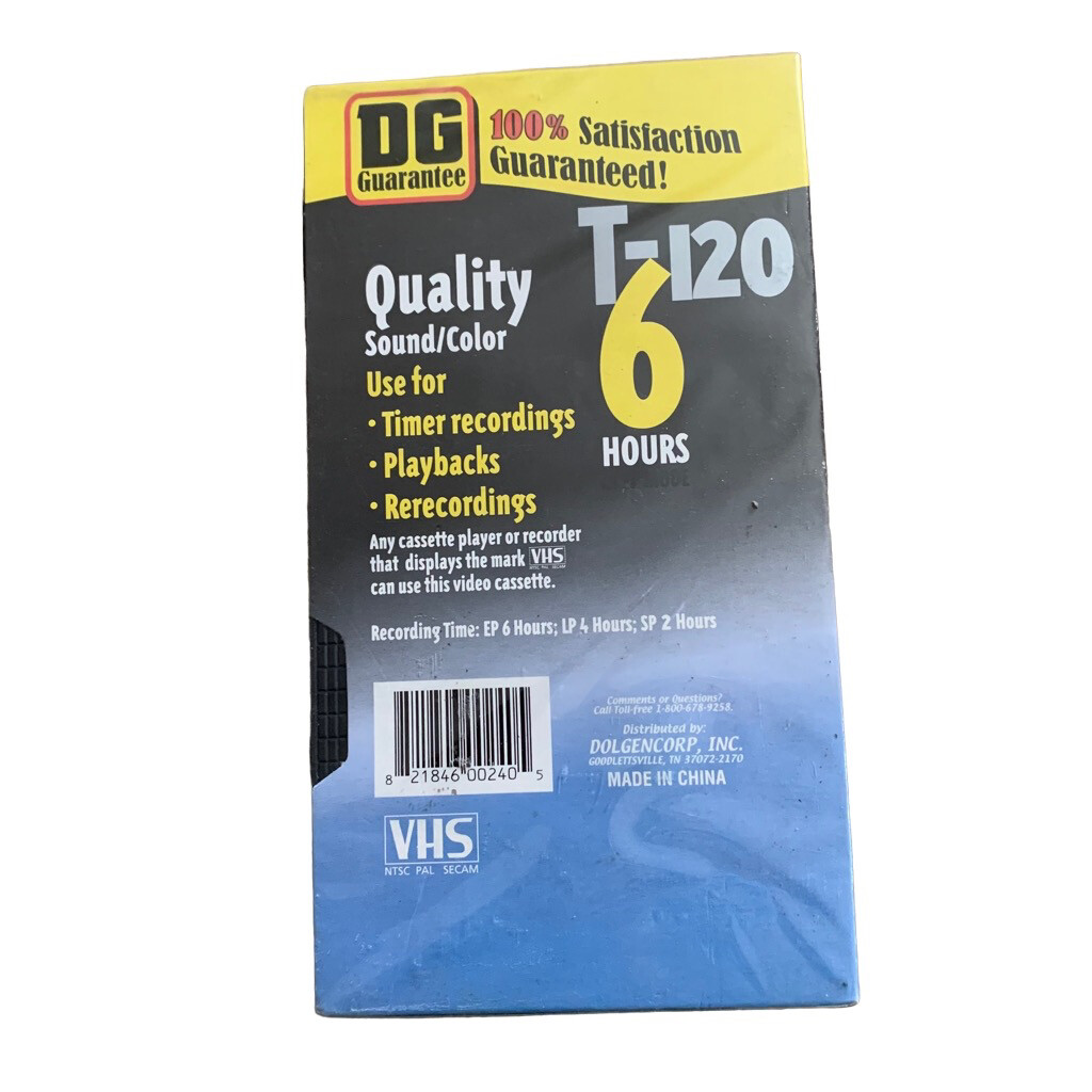 2 Dollar General T120 Blank VHS Tapes eBay