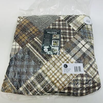 Donna Sharp Dec Pillow, Chimera Bear UCC (Plaid). 18''X18''