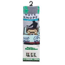 Bioworld Parks and Recreation Men  s Casual Crew Sock Bundle 6 Pair Size 8-12