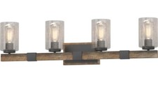 Volume Lighting V4374-84, 4-Light Indoor Black Walnut Bath or Vanity Light 34 In