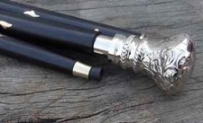 Antique Brass Vintage Head Handle Victorian Style Wooden Walking Stick Cane Gift