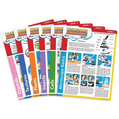 IQCrew Compound Microscopes Experiment Cards for Kids - Fun and Educational Micr