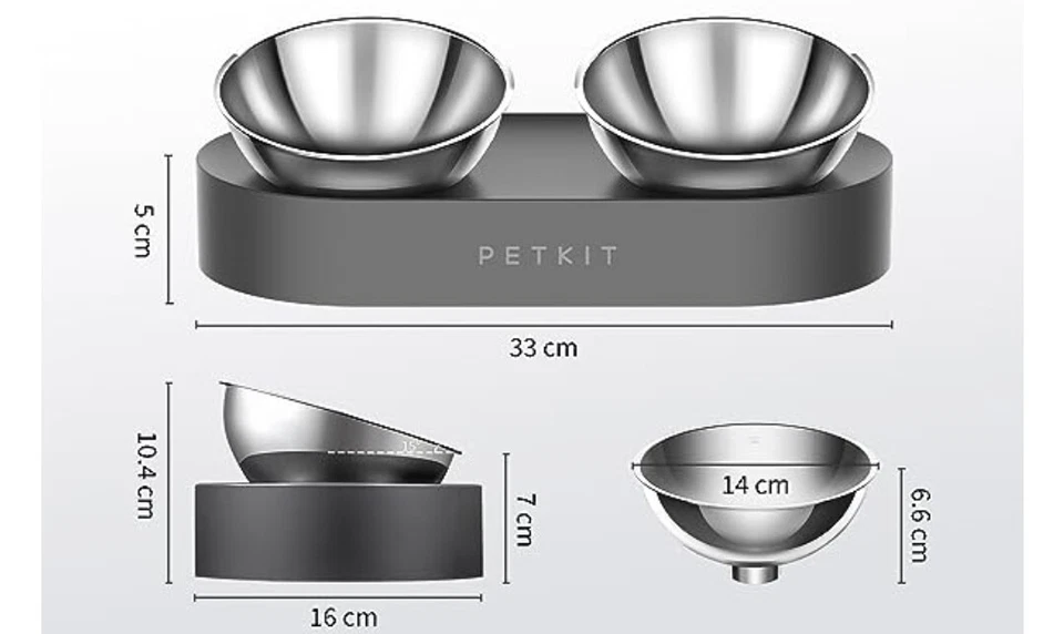 Ciotola rialzata in acciaio: comfort e stabilità per gatti e cani piccoli, senza - Immagine 2 di 4