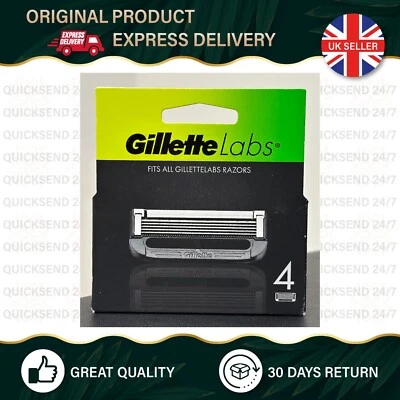 ✅🇬🇧 Gillette Labs Razor Blade Refills | Pack of 4 | GENUINE & SEALED 🔥🔥
