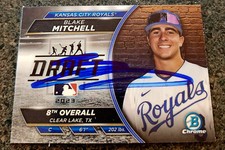Blake Mitchell Signed 2023 Bowman Chrome Draft Night Card Royals #2 Prospect!