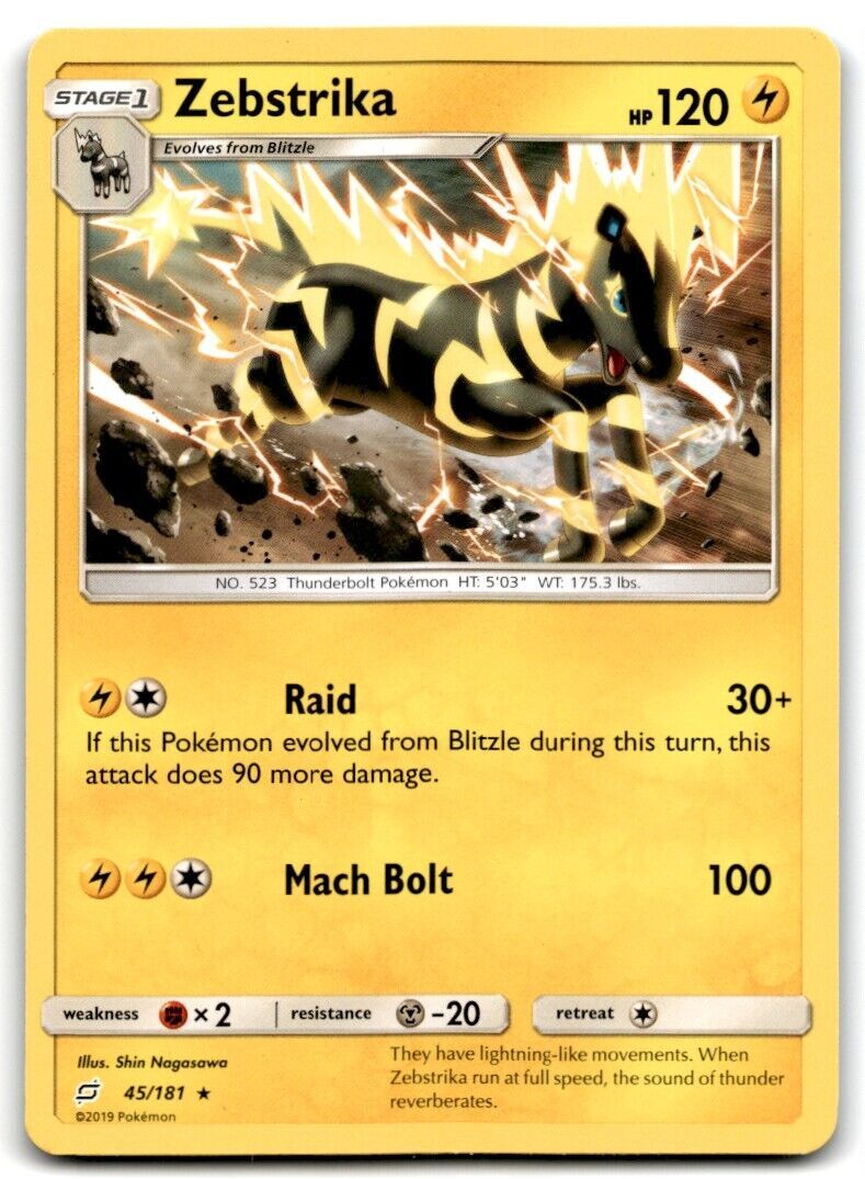 2019 Sun & Moon - Team Up Zebstrika Stage 1/Rare #45