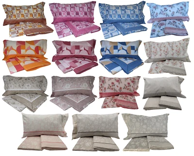 Completo lenzuola in Flanella Biancaluna Singolo una piazza e mezza Matrimoniale