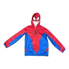 Marvel Spider-Man Hoodie Boys 7 Red Blue Zip Up Costume Fleece Jumping Beans