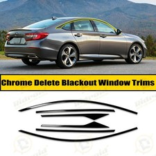 Chrome Delete Blackout Overlay Window Trims For Honda Accord 18-22 Glossy Black Chrome Delete Blackout Overlay Window Trims For Honda Accord 18-22 Glossy Black