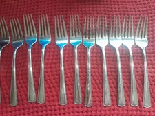 Lenox Heavy 18/10 Dinner Forks Stainless Set Of 11 Nice Preowned Condition