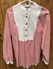 Western Cowgirl Shirt Circle T, Marilyn Lenox, Bib Type Button Red  White Lg-XL