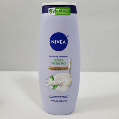 NIVEA Refreshing Body Wash Basil & White Tea with Nourishing Serum 20 FL OZ