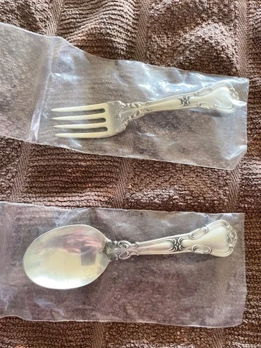 Chantilly Gorham Sterling Silver Baby Set 2 Piece Original 4 1/2" Heirloom  48gm