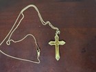 Diamond Crucifix Pendant:  Four (4) Genuine Diamonds. Made in 14K Yellow Gold — photo 2