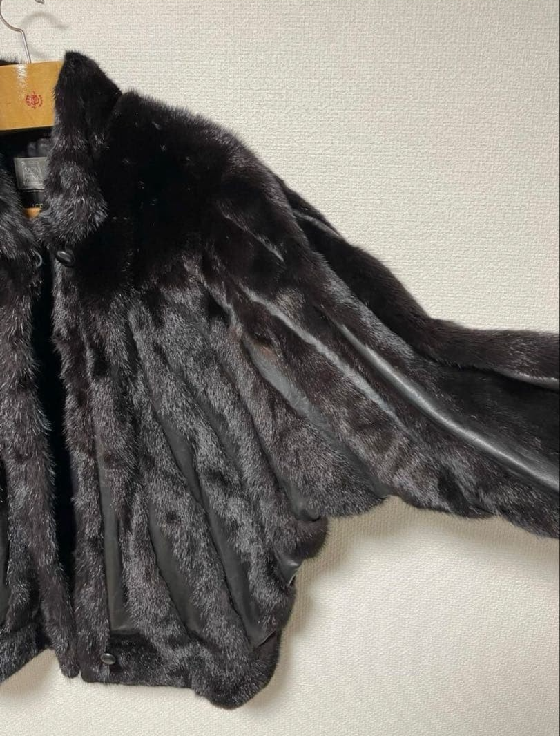 SAGA MINK Superb Quality Ranched Mink 毛皮 Saga Mink Superb Quality Ranched Fur Jacket Blouson Dolman Sleeve