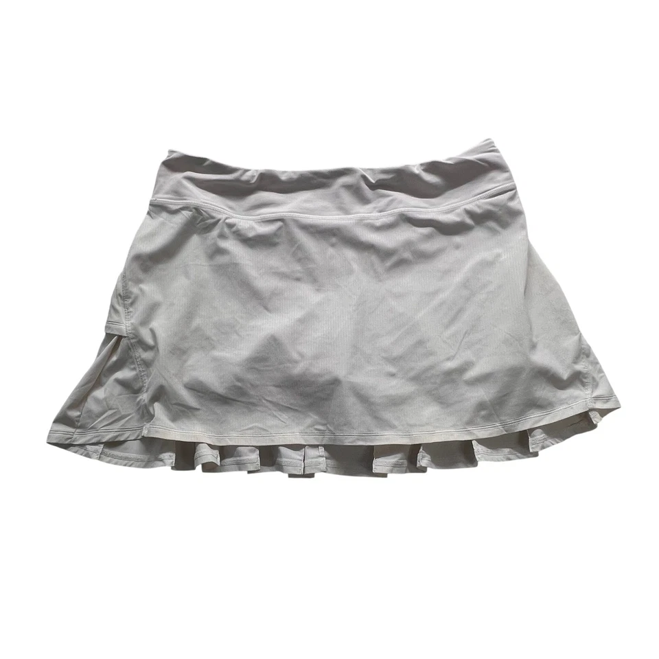 Теннисная юбка Lululemon Pace Rival со средней посадкой многоярусная с оборками бежевая спортивная юбка-шорты 10 - Изображение 2 из 4