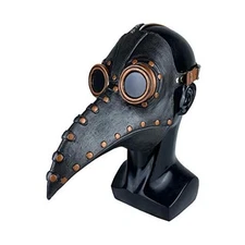  Plague Doctor Bird Mask Long Nose Beak Cosplay Steampunk B-brown in Black